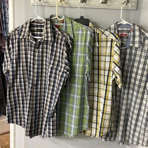 3 IZOD button down shirts & 1 Van Heiden button down shirt